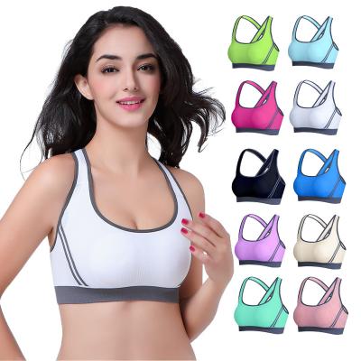 China Wholesale Fitness Girls Antibacterial Ladies Sports Bra Top, OEM Custom Logo Womens Gym Yoga Sports Bra for sale