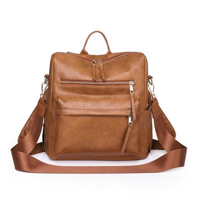 China Anti-theft Outdoor Leather Backpack Bag For Women for sale