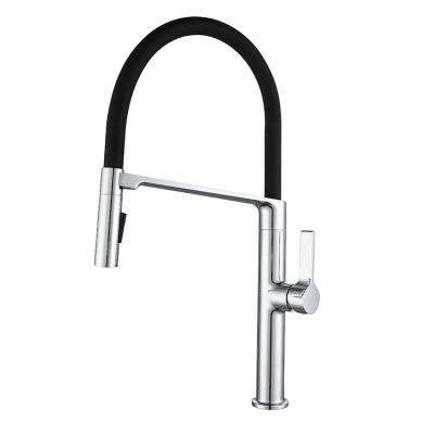 China Factory Supply Modern Deck Mounted Cold And Hot Water Mixer Tap Spring Pull Out Modern Kitchen Fucet Sink With Faucet for sale