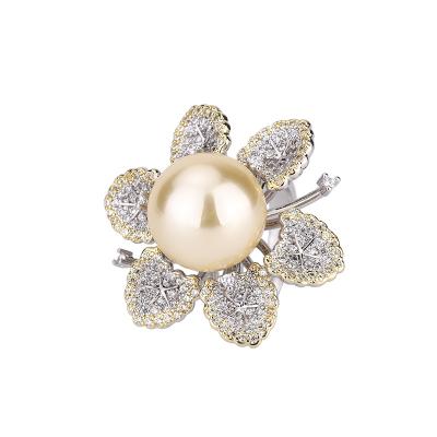 China Wholesale 14mm Light Flower Shaped Gold Ring Accessories New Inlay Gold Romantic Shell Beads for sale