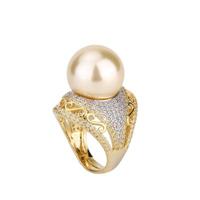 China Nickel/lead free new style marquette gold color beaded light gold color ring, wholesale fashionable lady ring jewelry accessories 16mm for sale