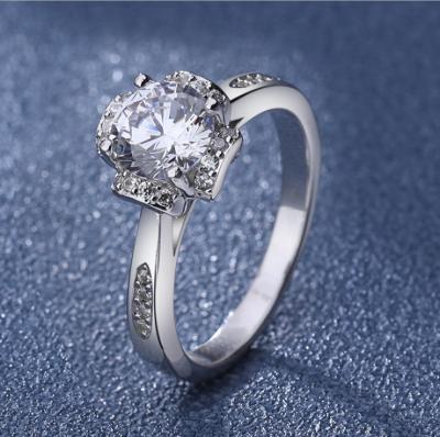 China Lead Free Diamond Ring 18K Moissanite Luxury Women Bud Jewelry S925 Sterling Silver Proposal Wedding Ring for sale