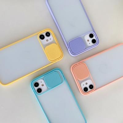 China Good Quality Shockproof Phone Case Smoke Slide Camera Window Cover Shockproof TPU Phone Case Matte Cover for iphone for sale