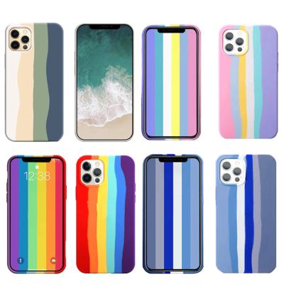 China Rainbow Mobile Phone Accessories Cell Phone Case Shockproof Cover for iphone 8 plus Huawei Samsung for sale