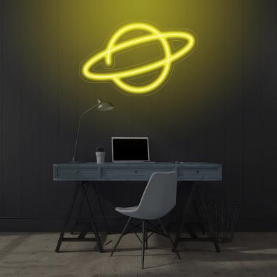 China Dropshipping Buildings Led Neon Light Sign Astronaut Sitting On Planet Neon Light Signs NEON SIGN PLANET for sale