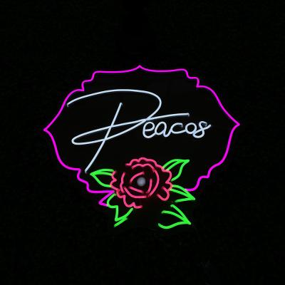 China Neon Light Rose Electronic Signs Customs Lead Decoration Dropshipping Neon Sign for sale