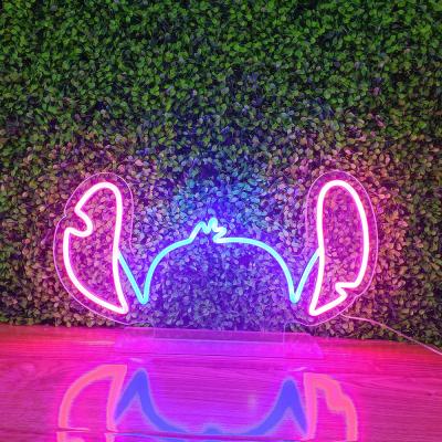 China Holiday Decoration OUX Drop Wall Mounted Hanging Decorative Led Acrylic Custom Letters Neon Light Sign Neon Sign Hot Shipping for sale