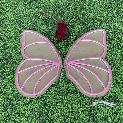 China Dropshipping Custom 3d Letter Neon Sign Buildings Factory Butterfly Letter Decorative Lighting Sign for sale