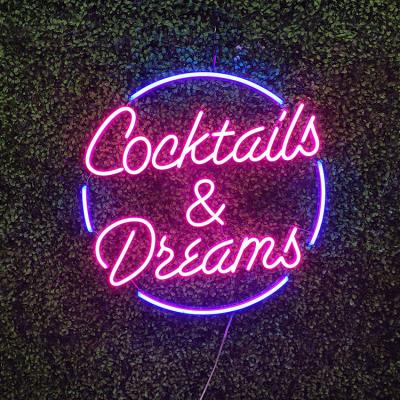 China Buildings free shipping COCKTAILS and DREAMS NEON SIGN for sale