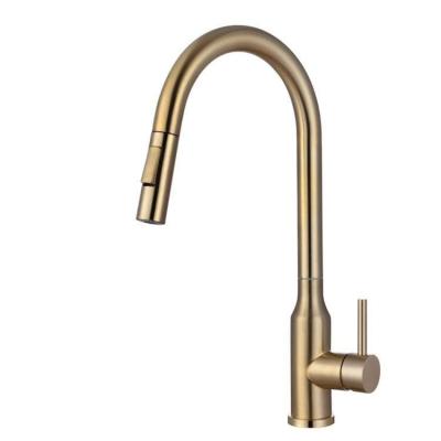 China Pull Out Spray 304 High Quality Stainless Steel Single Handle Pull Out Kitchen Sink Faucet Hot And Cold Water Mixer Tap for sale