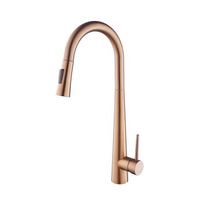 China Pull Out Spray High Quality cUPC 304 Stainless Steel Single Handle Pull Out Kitchen Sink Faucet Hot And Cold Water Mixer Tap for sale