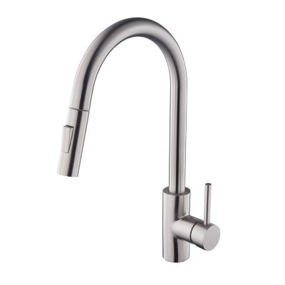 China Pull Out New Design cUPC 304 Stainless Steel Single Handle Pull Out Kitchen Sink Faucet Hot And Cold Water Mixer Tap With Sprayer for sale