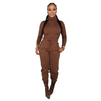 China 2021 New Arrival Sexy Two Piece QUICK DRY Sweat Sets Lady Casual Skinny Soild Color Pant For Women Winter Style Weather Club Advance Fit for sale