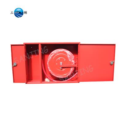 China Stainless Steel Wall Mounted Fire Extinguisher Cabinet Fire Hose Reel Spout Box for sale