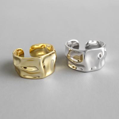 China Trendy Fashion Irregular Outdoor 925 Sterling Silver Resizable Rings For Women for sale