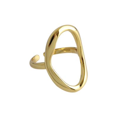 China Trendy Minimalist INS Lovely Gold Color Plated Silver Eternity Ring for sale