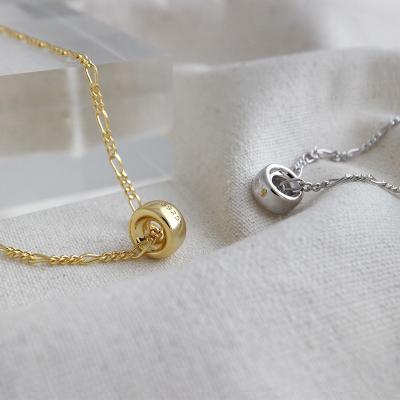 China Custom Simple INS Minimalist 925 Jewelry Gold Plated Necklace Sterling Silver Women for sale