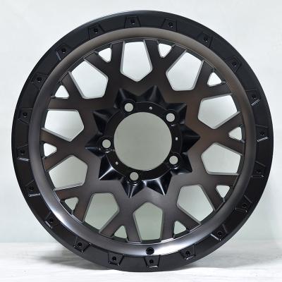 China Passanger Car Offset 0-12et Forged Machine Face 6X139.7 Alloy Aluminum Black Car Wheels For Passenger Car for sale