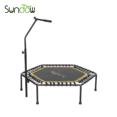 China Without Protective Net Portable Trampoline With Adjustable Handrail Mini Fitness Trampoline For Adults for sale