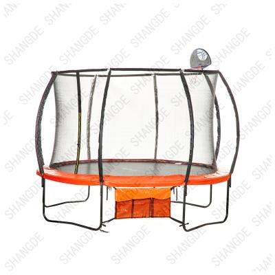 China ALLOY STEEL 12ft kids adult trampoline with safety fence net indoor or outdoor trampoline for sale