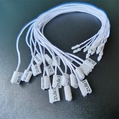 China Viable Round Plastic Tags Nylon Rope Loop Lock Tag Seal Tag With White String Highlight 