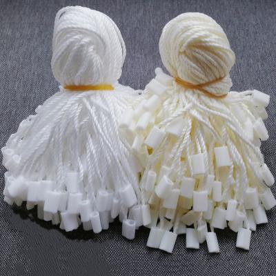 China Viable universal black and white square plain single tag 1bag=1000PCS head and wax rope ball insert string for sale