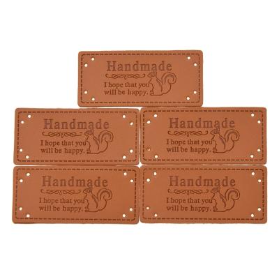 China Leather Handmade Labels PU Leather Labels For Clothes Garment Labels For Jeans Bags Shoes Sewing Craft Accessories for sale