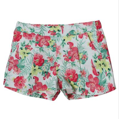 China Anti-wrinkle 97% cotton 3% spandex waist two elastic pockets in the front and one mock pocket at the back printed children's shorts for sale