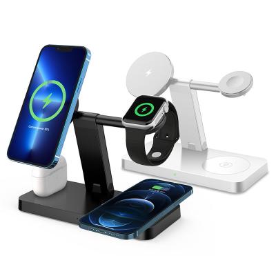 China Support Charging 2 Phone 4 in 1 Magnetic Wireless Charger for iPhone 13 12 Pro Max Mini Airpods Pro 15W Fast Charging Dock for Watch 7 6 for sale