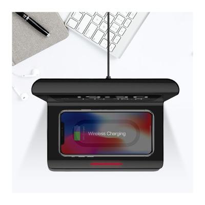 China With Logo New Multi Function Fast Time Custom Mobile Phone Charger Wireless Charger With Alarm Clock for sale