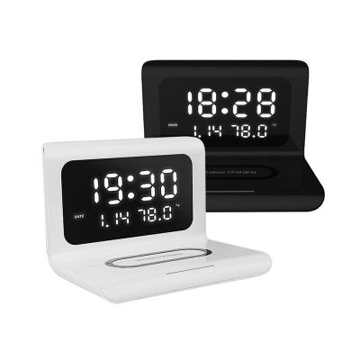 China With Time Radio Speaker Alarm Clock Charger 10w Wireless Phone Charging Wireless Charger 2021 for sale