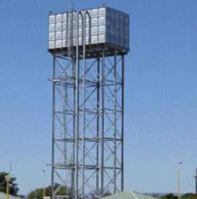 China Easy Operation High Performance Modular Overhead Steel Water Tank With Steel Tower for sale