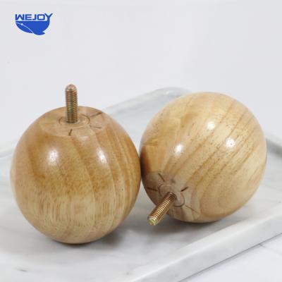 China Contemporary Spherical Wood Grain Sofa Legs Furniture Legs Wooden Stool Legs Solid Wood Feet For Cabinet for sale