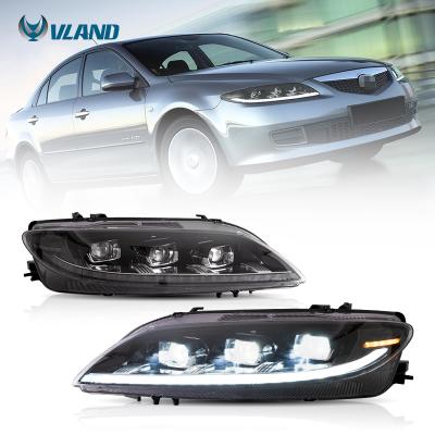 China Autolamp Vland Factory Wholesale Modified Head Lamp Led Double Beam Lens Front Car Lamp 2003-2015 Head Lamp For Mazda 6 Headlights for sale