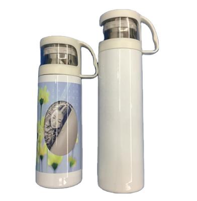 China Modern 500ml Vacuum Leak Proof PORTABLE Water Bottle Double Wall Stainless Steel Insulated Water Bottle With Cup Lid for sale