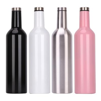 China Viable Insulation 750ml Sublimation Tumbler Wine Bottle Insulation Upright Water Bottle for sale