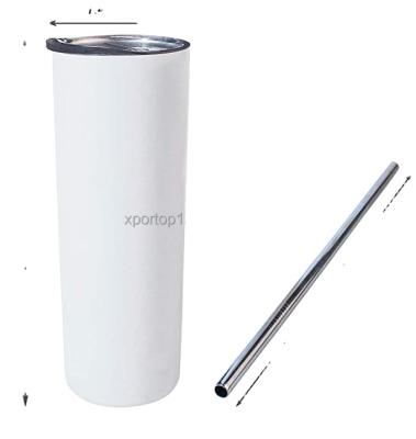 China Sustainable Reusable Insulated Straight Skinny Travel Mug Sublimation Blank 20oz Stainless Steel Lean Tumbler for sale