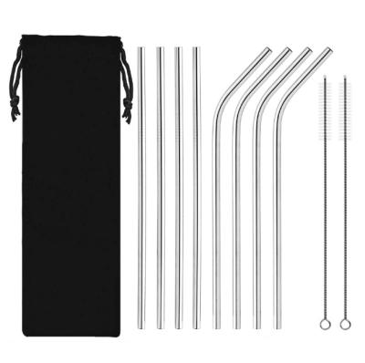 China 2020 Viable Amazon Wholesales Bar Accessories 8mm Metal Stainless Steel Reusable Eco Friendly Drinking Straws for sale