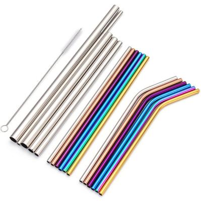 China 2020 hot sales viable custom color food grade metal stainless steel biodegradable reusable drinking straw with logo for sale