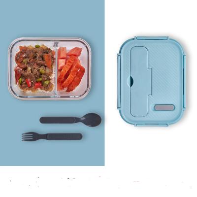 China Lunch Box Kitchen Glass Container Microwavable Heat Resistant Glass Dinner Sets For Students for sale