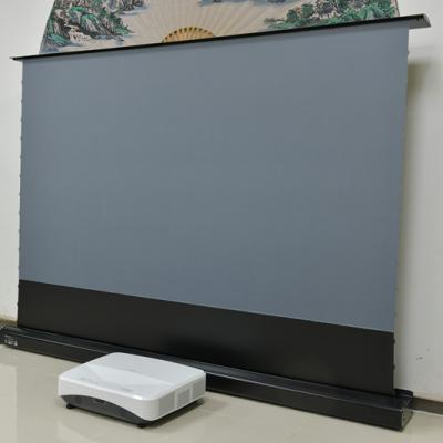 China 100” ALR Pull Down Motorized Floor Rising Projection Screen Portable Motorized Screen For UST Projector for sale