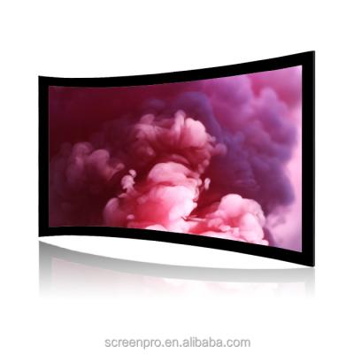 China 150 Inch Indoor Wall Mounted 180 Degree Curved Projection Screen , Fixed Frame Curved Screen for sale