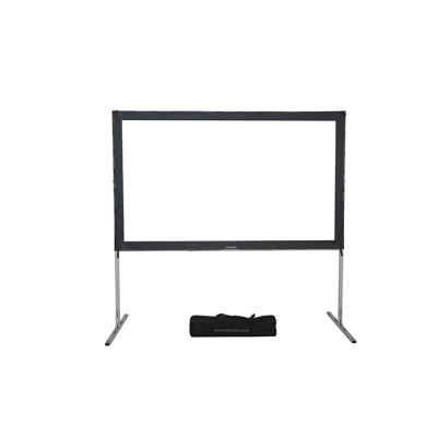 China Outdoor View 16:9 6*8ft Projection Screen Front + Rear + Aluminum Frames + Flight Case Quick Fold Projection Screen for sale