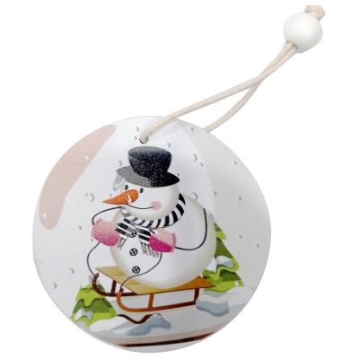 China As Picture Popular Custom Digital Printing Ceramic Christmas Tree Lanyard Pendant Hanging Ornaments for sale