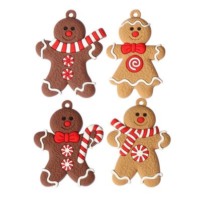 China As Picture PVC Cute Soft Gingerbread Man Pendants Christmas Tree Hanging Ornaments for sale