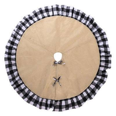 China Classic Plaid Canvas Fabric Hot Sale Christmas Decorations High Quality Tree Skirt for sale