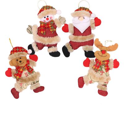 China Santa Claus Hot Sale Christmas Tree Ornaments Santa Claus Elf Mini Cloth Christmas Doll Hanging Ornaments for sale