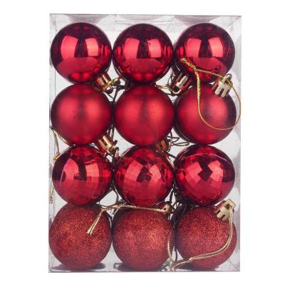 China Plastic Tin Ball Christmas Tree Ornaments Christmas Decoration 4cm Classic Round for sale