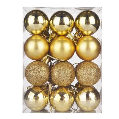 China Classic Retail Christmas 4cm Round Tin Ball Christmas Tree Decoration Plastic Balls Ornaments for sale