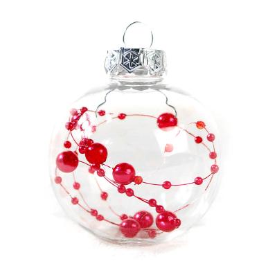 China Creative 8cm Fashionable PET Transparent Christmas Decor Ornaments Ball Tree Decoration for sale